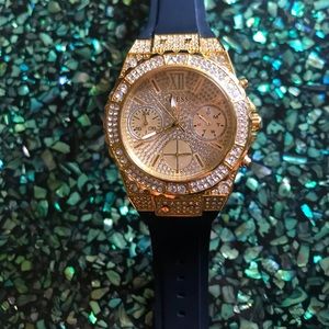 Guess Swarovski Gold-tone Chronograph Watch 39mm